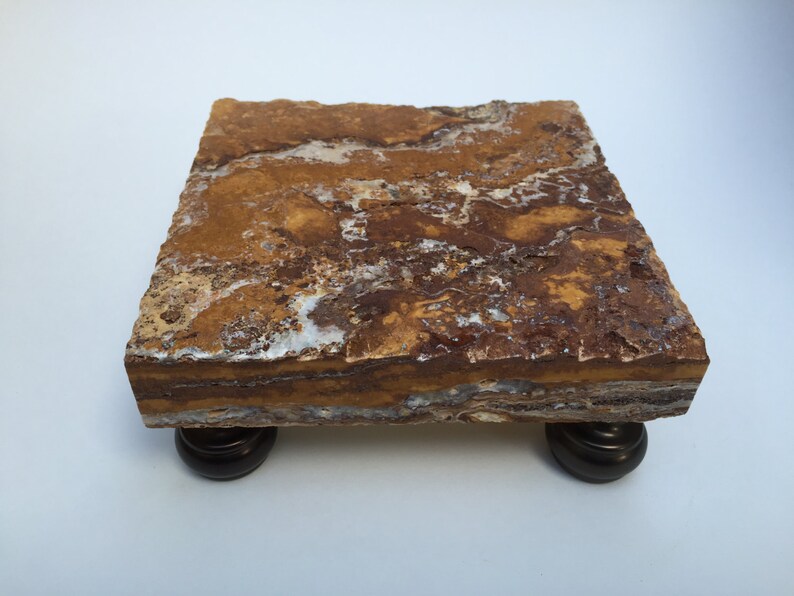 Deluxe travertine trivet / display pedestal / 6 x 6 image 3