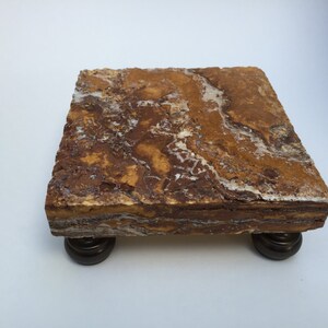 Deluxe travertine trivet / display pedestal / 6 x 6 image 2