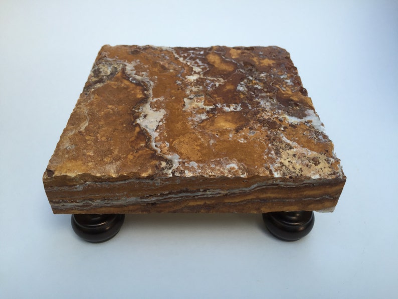 Deluxe travertine trivet / display pedestal / 6 x 6 image 4