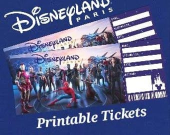 Entrada personalizada de Marvel impresa a mano para Disneyland París, entrada sorpresa para parque temático, regalo sorpresa, pase de embarque para Disneyland, Disney Reveal