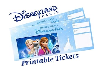Entrada personalizada imprimible de Frozen para Disneyland París, entrada sorpresa para parque temático, regalo sorpresa, Disney Reveal, Frozenland, Adventure World