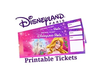 Entrada sorpresa para el parque temático Disneyland París, imprimible y personalizada de La Bella Durmiente, regalo sorpresa, Disney Reveal, Frozenland Adventure World