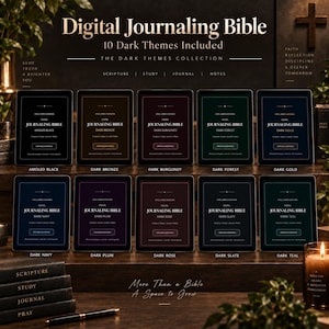 Digital Journaling Bible Minimal Dark Theme Hyperlinked PDF Bible Study Journal Goodnotes iPad reMarkable nkjv niv nasb esv nlt nasb csb amp
