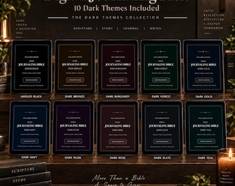 Digital Journaling Bible Minimal Dark Theme Hyperlinked PDF Bible Study Journal Goodnotes iPad reMarkable nkjv niv nasb esv nlt nasb csb amp