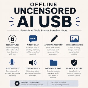 Offline AI USB Setup Guide | Step-by-Step Installation Manual | Self-Hosted | Text Generate Image Speech | Instant Download | Windows No USB
