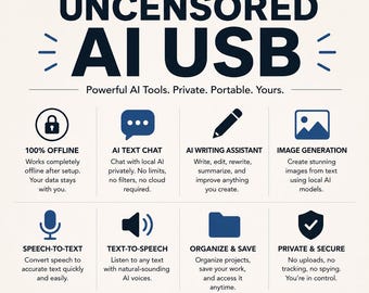 Offline AI USB Setup Guide | Step-by-Step Installation Manual | Self-Hosted | Text Generate Image Speech | Instant Download | Windows Only