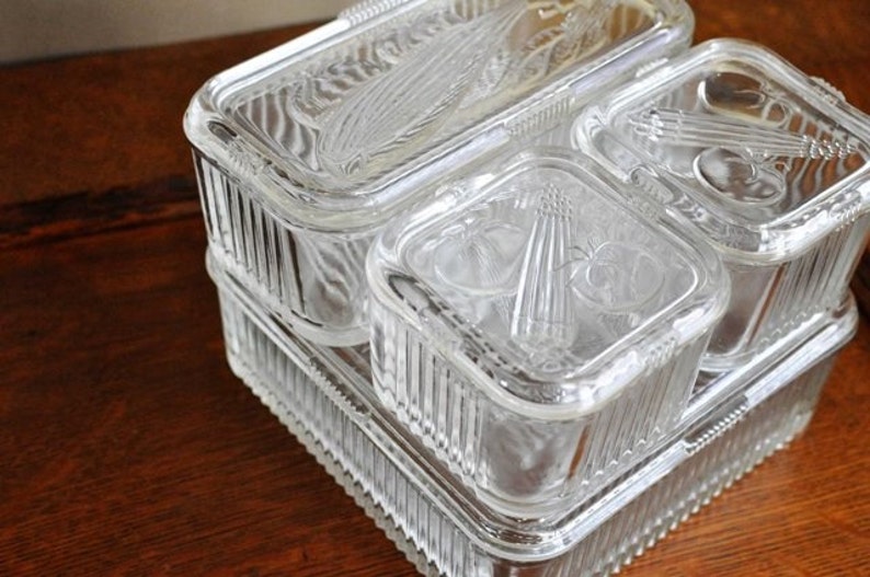 Vintage Refrigerator Dish Set Etsy