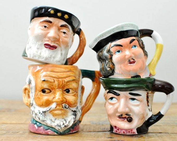 Vintage Toby Mug Collection Set of Four Small Mugs Etsy