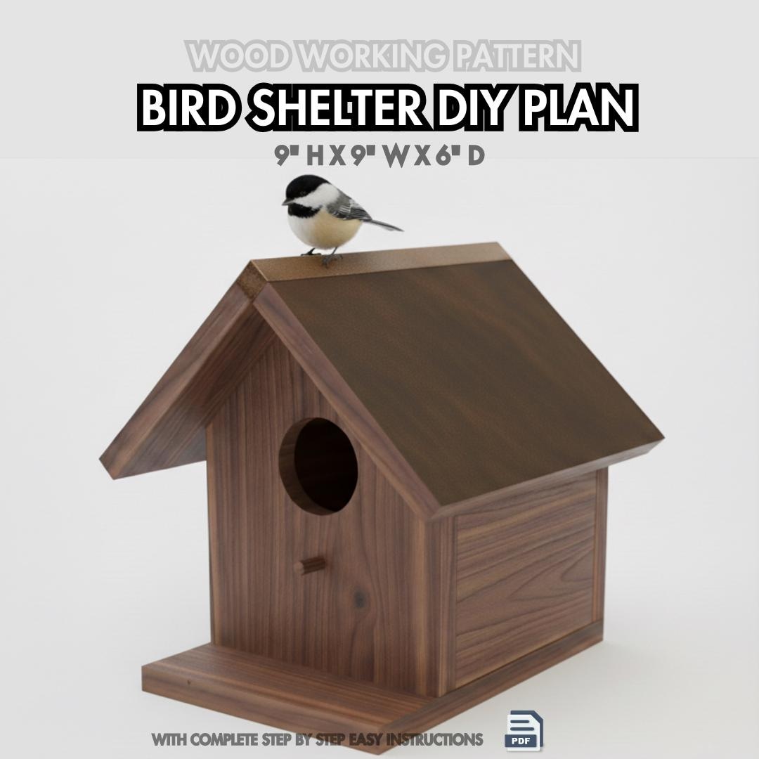 Bird Box Rafter Drawing Bird Box Plan PDF | Cut List, Measurements, Assembly Steps, Woodworking ...