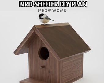Bird Box Plan PDF | Cut List, Measurements, Assembly Steps, Woodworking Diagram, Digital Download Garden Bird Shelter Wood working Pattern