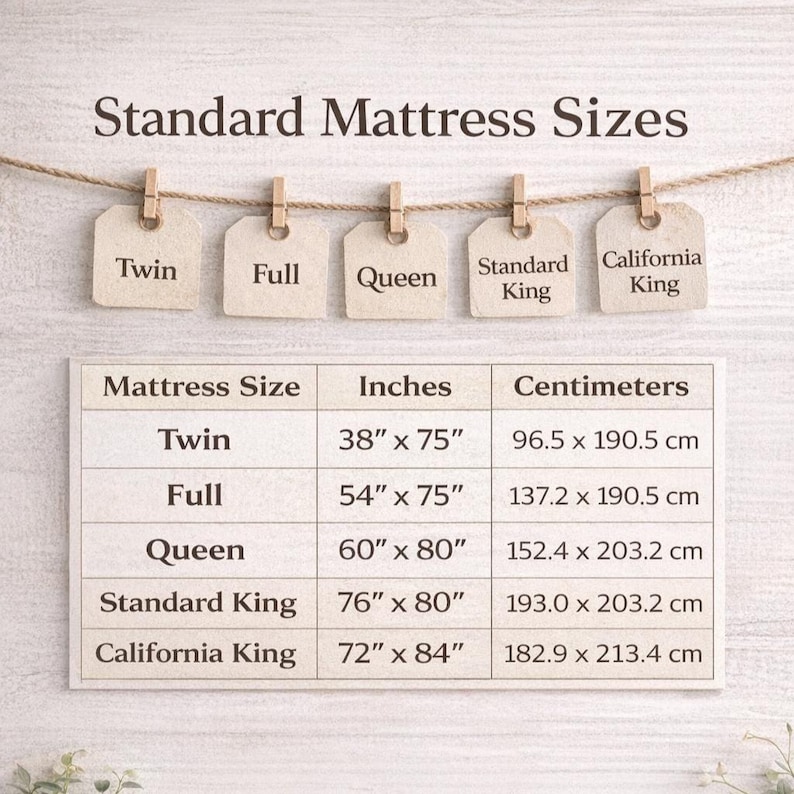 included sizes for all standard mattresses