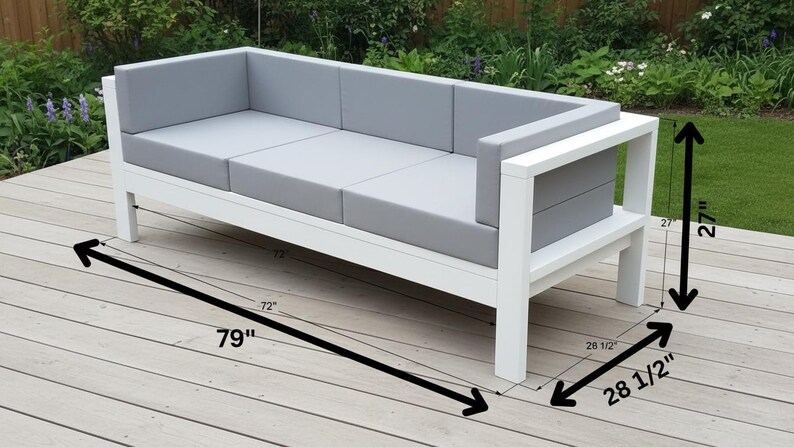 DIY 2x4 Outdoor Sofa Plans | Patio Sectional Couch (PDF Download) - Etsy
