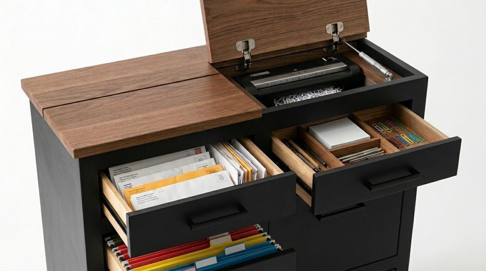 Paperwork Sorting Console DIY Plan, Office File Cabinet Blueprint, Lift ...