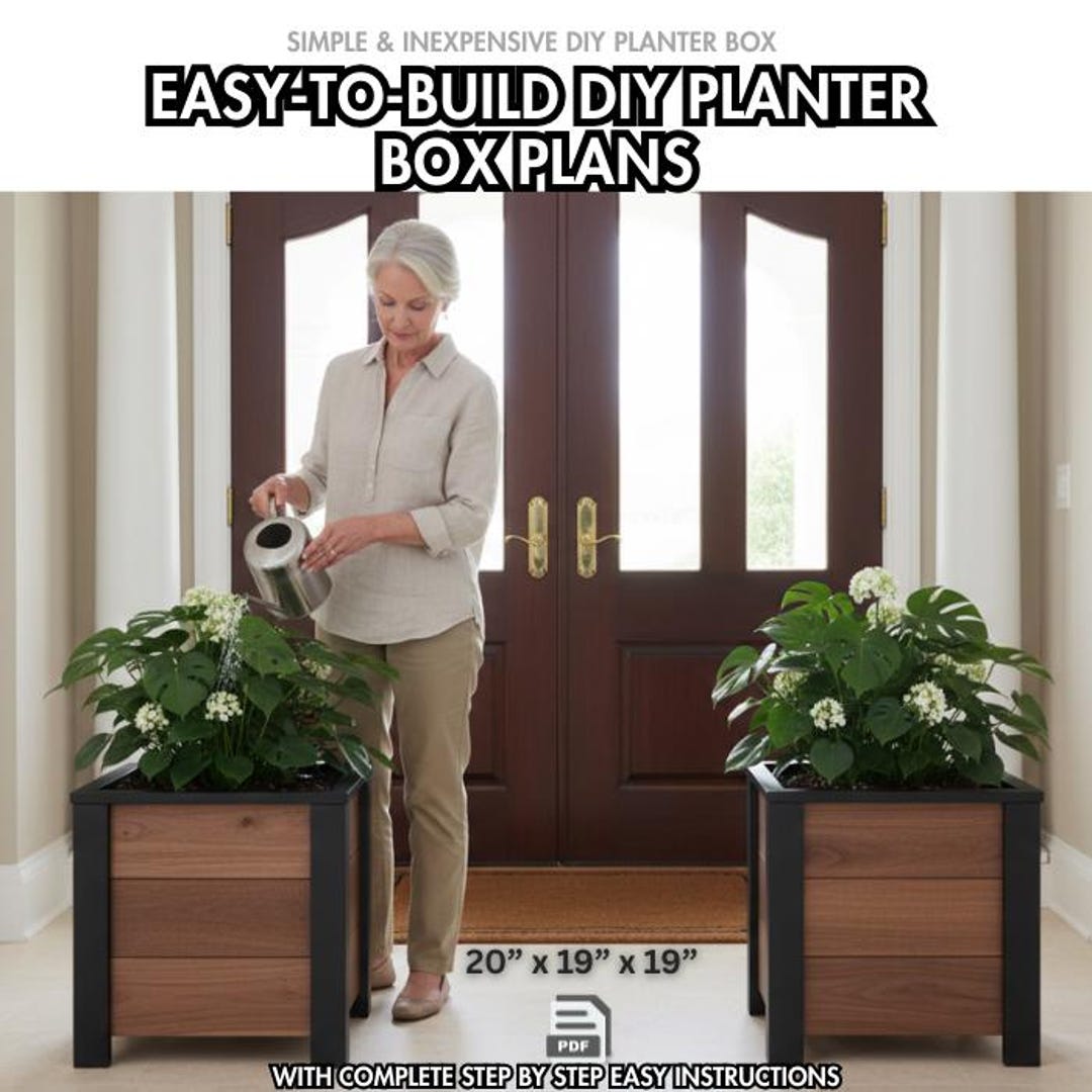 DIY Planter Box Woodworking Plans With Step by Step Guide & Pdf Digital ...
