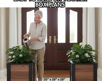 DIY Planter Box Woodworking Plans with Step by Step Guide & Pdf Digital Download - Cedar Fence Picket Planter, Garden Plant Container