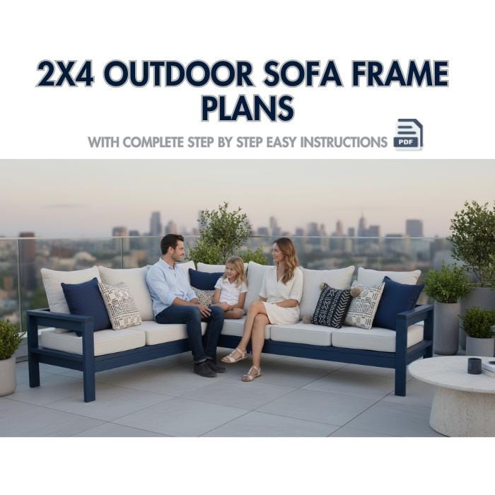 DIY 2x4 Outdoor Sofa Plans | Patio Sectional Couch (PDF Download) - Etsy