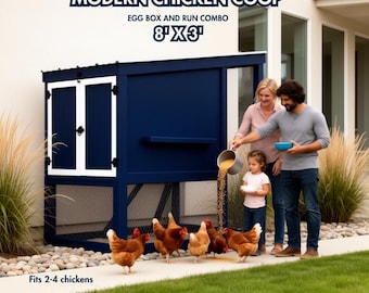 Modern Chicken Coop Plans – DIY 8x3 Coop & Run (PDF Download