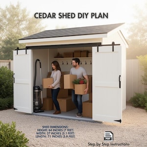 DIY Cedar Shed Plans – Step-by-Step Guide (Digital Download, 84x37x71")