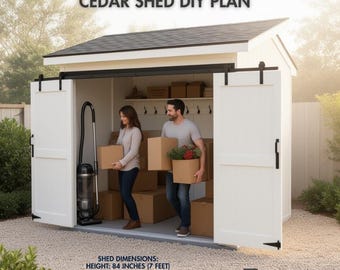 DIY Cedar Shed Plans – Step-by-Step Guide (Digital Download, 84x37x71")