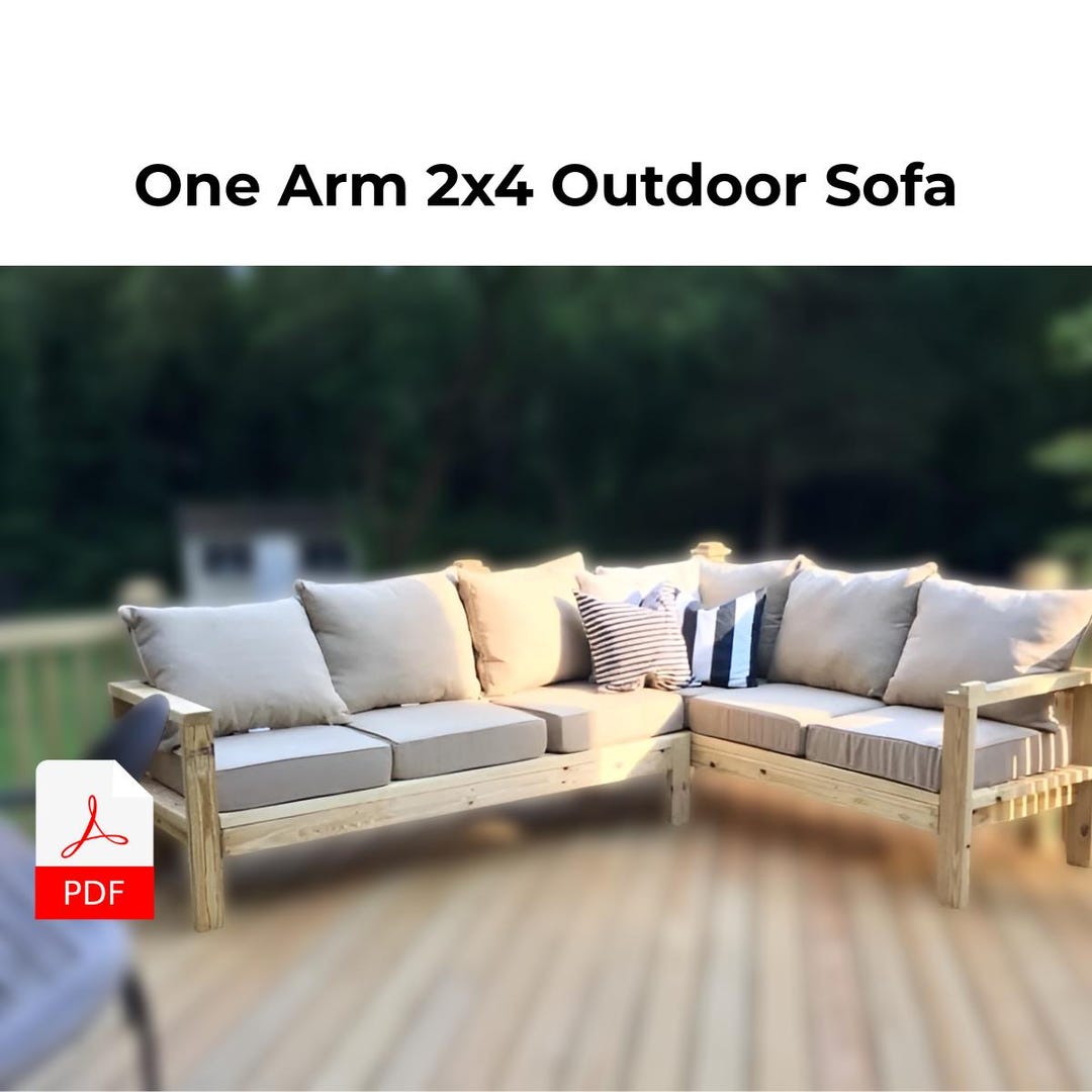 DIY One-arm Outdoor Sofa Plans | 2x4 Sectional Piece | Patio Furniture ...