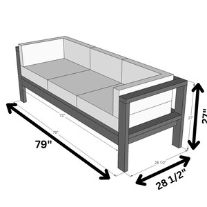DIY Outdoor Sofa Plans PDF | 2x4 Sectional Couch Build Plans | Patio ...