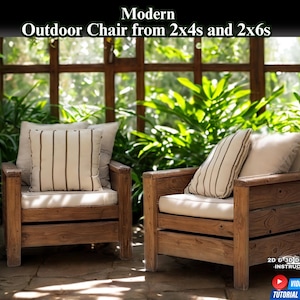 Outdoor Chairs Plans with measurements - DIY Wooden Patio Furniture Blueprints, Wood Working Plans, Lounge Chair, Lawn Chair Blue Print Plan