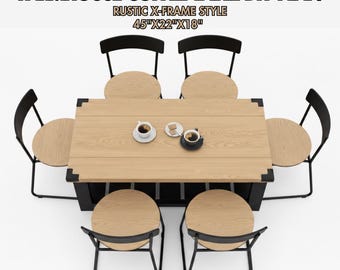 Farmhouse Coffee Table DIY Plan – Rustic X-Frame Style (PDF Download)