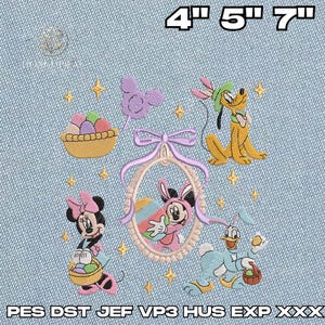 Maus und Freund Stickdatei, Spiegel Bogen Cartoon Stickdatei, Magic Kingdom Stickdatei, digitaler Download, HoagOpium