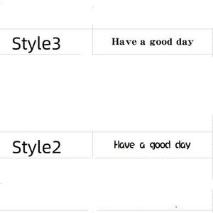 May include: Three different styles of the text "Have a good day" are shown. The first style is in cursive, the second style is in a bold font, and the third style is in a regular font.