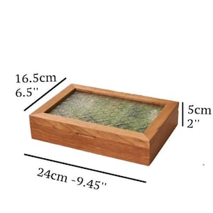 Engravable Wooden Jewelry Box - Vintage Glass Top with Brass Accents, Ring Organizer - Bridesmaid Keepsake, Mother's Day Gift For Her image 7