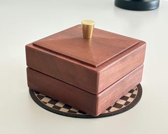 Stapelbare Schmuckschatulle aus Holz, Vintage Modular Organizer Geschenk für Frauen, Jubiläum Weihnachten Geburtstagsgeschenk