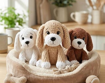 Crochet Dog Amigurumi Pattern, Easy Puppy Plush Toy (PDF Download)