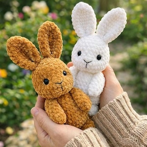 Haakpatroon konijn, amigurumi-patroon mini konijntje pdf, liefdescadeaus konijn, gehaakt paashaas konijn, gehaakt speelgoed wilde dieren