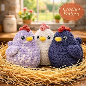 Plush Amigurumi Chicken Crochet Pattern PDF – Easy Plush Toy (Digital Download)