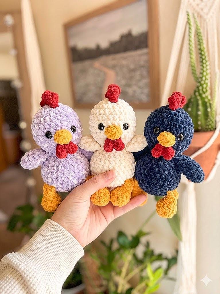 Crochet Chicken Amigurumi Pattern, Farm Animal Toy, Beginner Friendly (PDF Download)