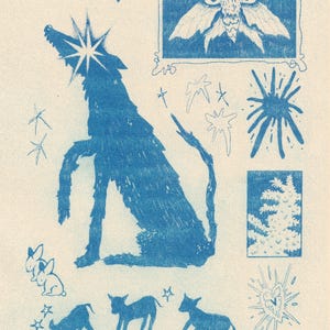 Dog, fairy core, print, cottage core print, magical print, vintage print, retro print, wall art, cottage core wall art