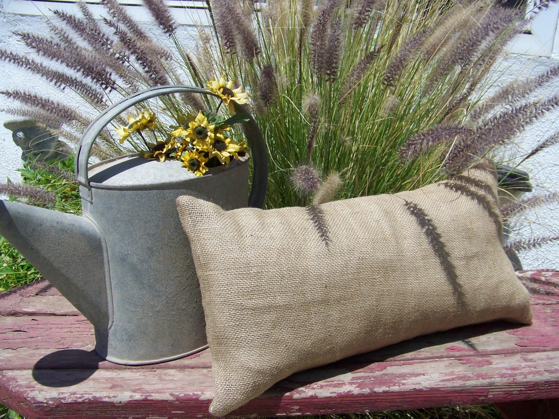 12x16 Lumbar Burlap Pillow Throw Decorative French Country Farmhouse