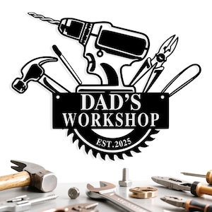 Personalized Mechanic Tools Metal Sign,Papas Workshop Sign,Custom Handyman Tools Sign,Garage Sign,Repair Tools Wall Art,Garage Wall Decor