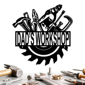 Custom Metal Workshop Sign,Tools Repair Metal Wall Art,Personalized Builder Name Sign,Constructor Workshop Decor,Garage Sign,Repairman Gift