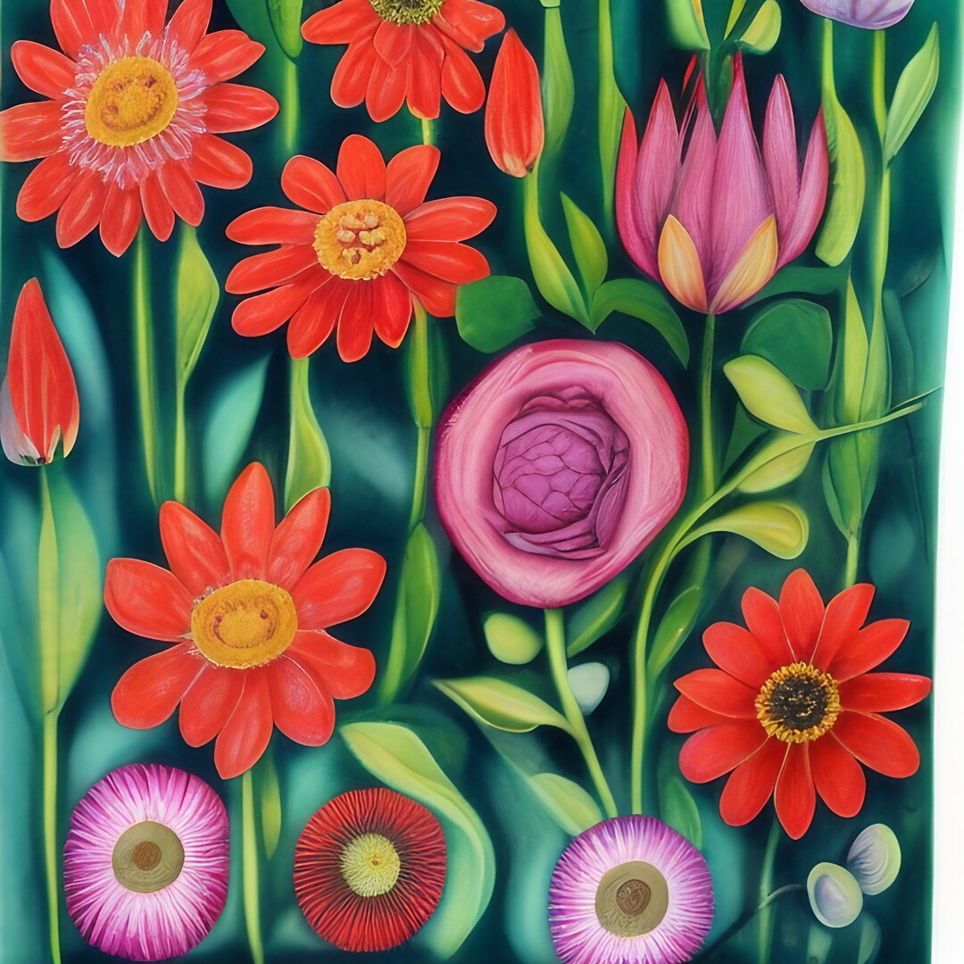 4 Floral Watercolor Print, Floral Print Digital Wall Art, Printable