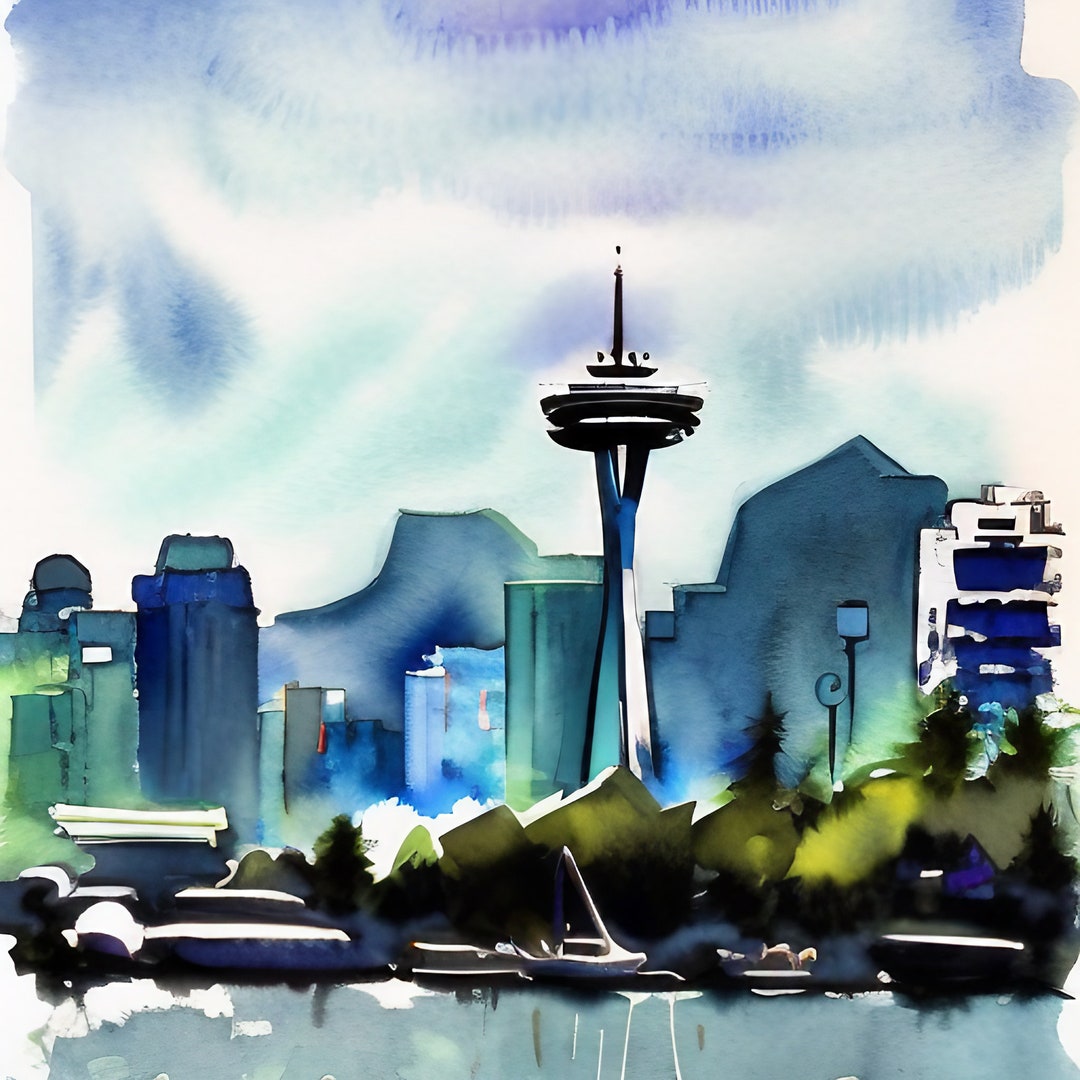 4 Vancouver Watercolor Print Vancouver Digital Wall Art Etsy