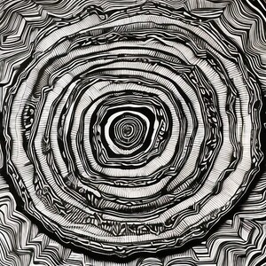 13 Pen and Ink Drawings of Woodcut Tree Rings, Tree Ring Art - 13 JPG ...