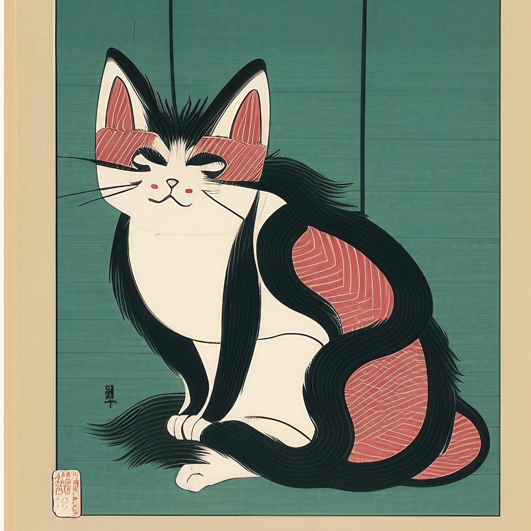 3 Prints Ukiyo e Cat Japanese Art Asian Wall Art Printable Art 3-prints-ukiyo-e-cat-japanese-art-asian-wall-art-printable-art