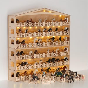 Stables SET 72 stalls-horse stable-wooden barn-toy-pferdestall holz accesories Schleich Papo Breyer Bruder Collecta tack