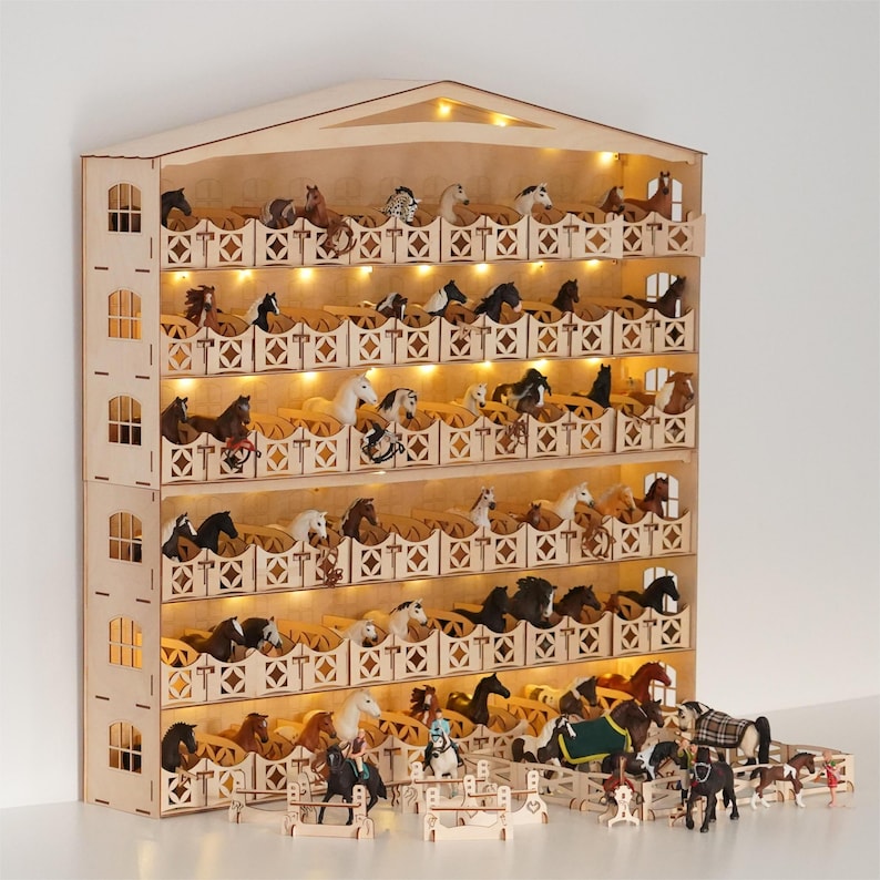 Stables SET 72 Stalls-horse Stable-wooden Barn-toy-pferdestall Holz ...