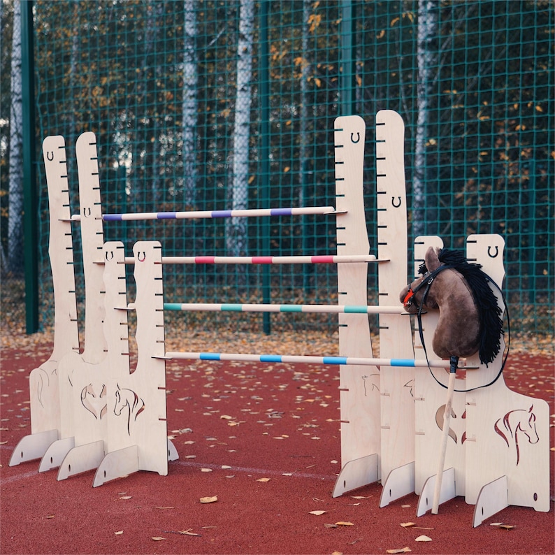 Hobby Horse Obstacle Set 2x110 2x75cm, Kids Garden Jumping Hurdles ...
