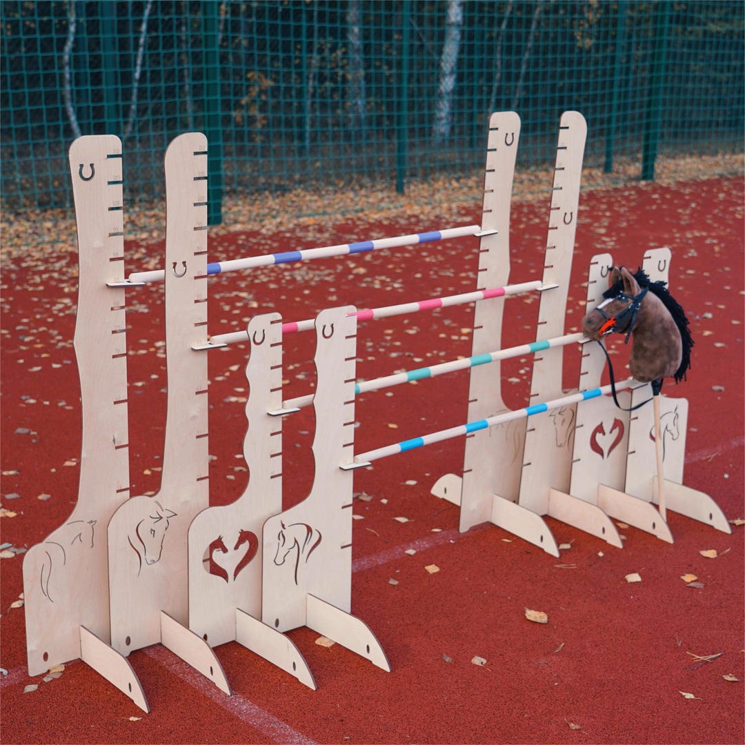 Hobby Horse Obstacle Set 2x110 2x75cm, Kids Garden Jumping Hurdles ...