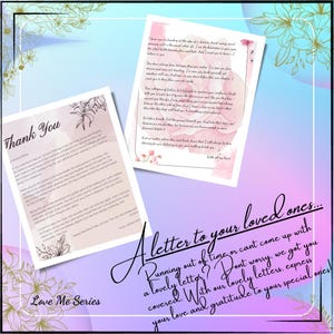 Carta digital personalizada / Notas personalizadas de amor, aniversario y dulces recuerdos / Cartas digitales