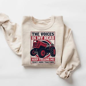 Funny Tractor Shirt for Farmers – The Voices In My Head Keep Telling Me to Get More Tractors, Red Tractor Lover Gift, Farm Life Humor Shirt