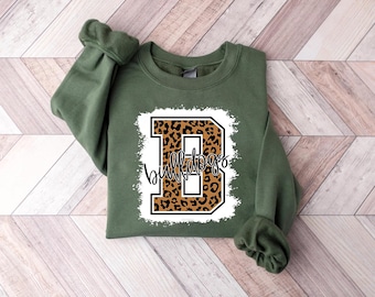 Bulldogs Leopard Print Spirit Shirt – Distressed School Pride Shirt, Cheer Mom Game Day Graphic Tee, Cute Bold Team Mascot Shirt